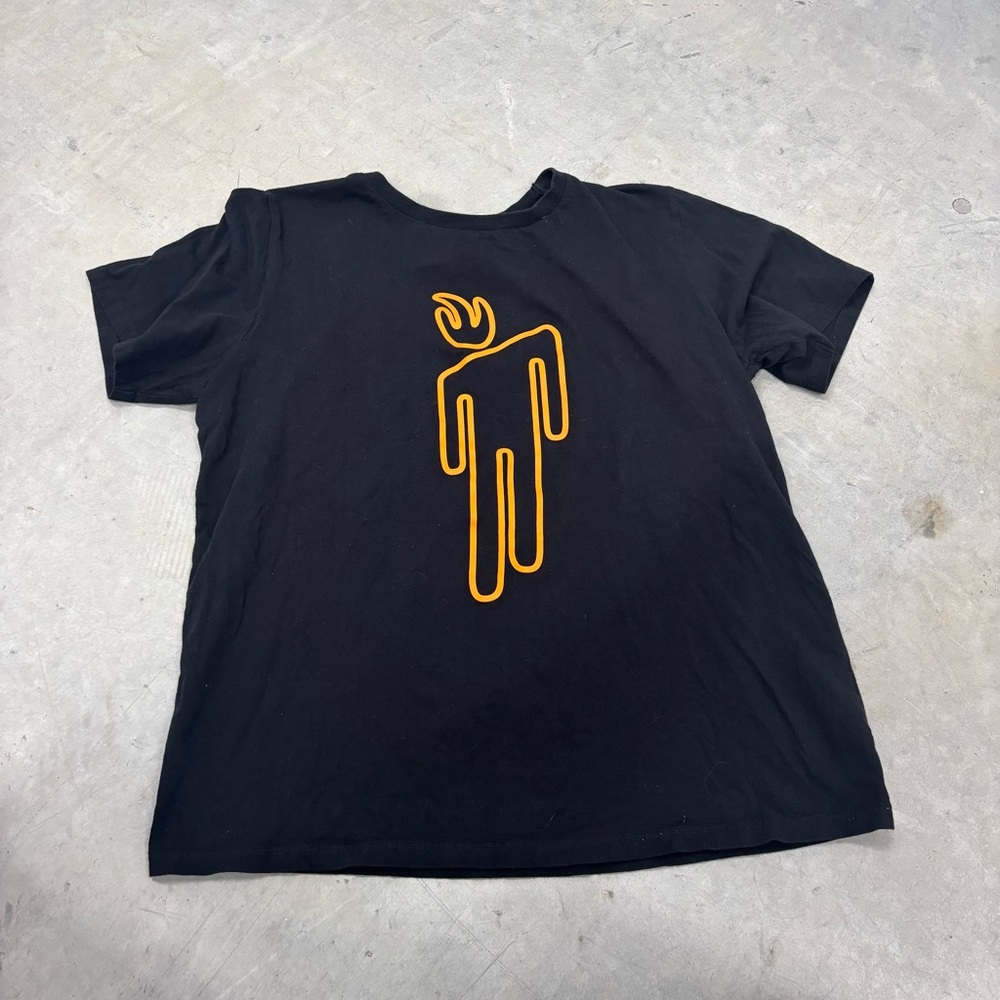 2020 Billie Eilish Shirt Indie Pop Women's‎ Tee Size Large Black And Orange